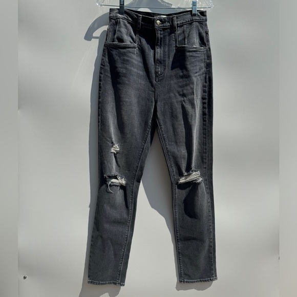 Favorite Daughter JORDIE SUPER HIGH RISE STRAIGHT New York Gray Black Jeans 28 - Picture 5 of 15